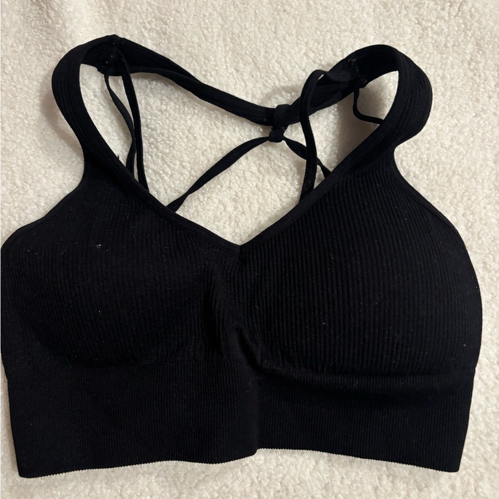 NVGTN black galaxy ribbed seamless bra